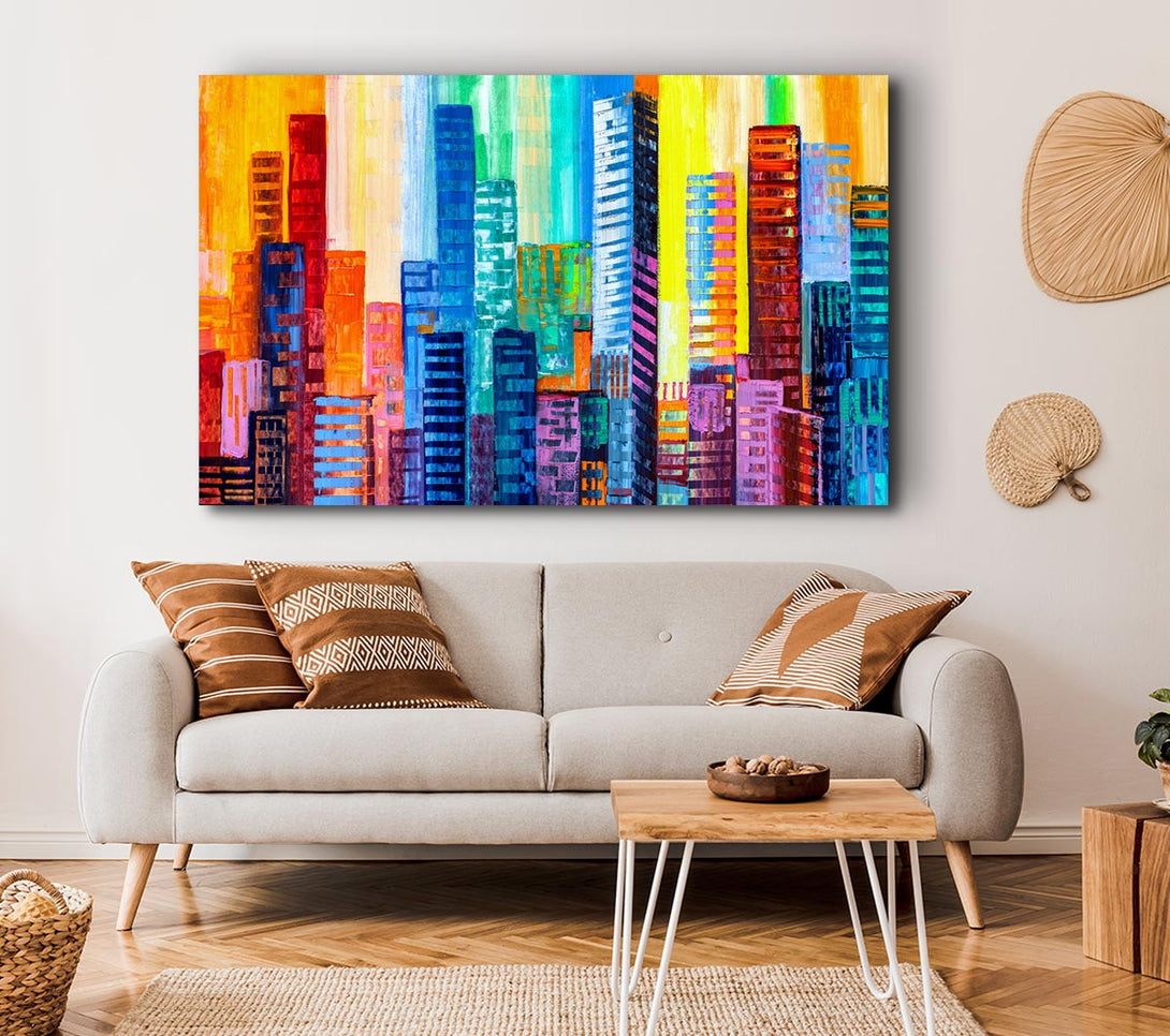 Picture of City Blocks Of Colour Canvas Print Wall Art