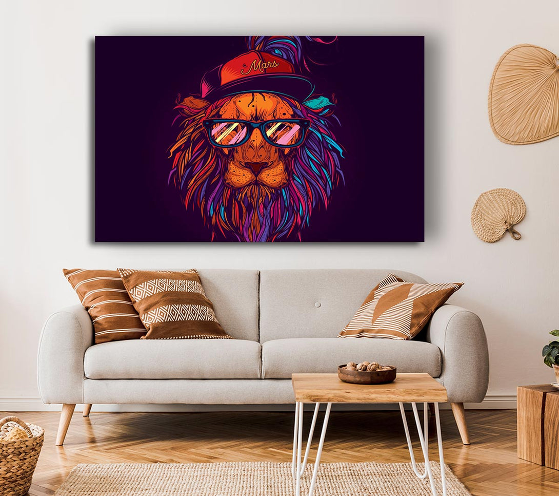 Picture of Lion Sunglasses Canvas Print Wall Art