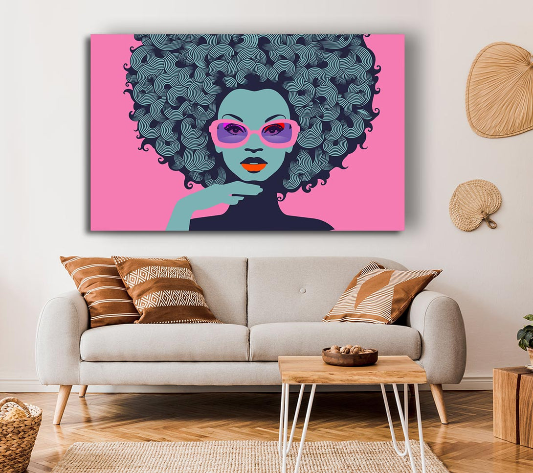 Picture of Glasses Big Hair Woman Canvas Print Wall Art