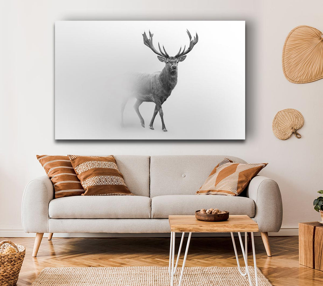 Picture of Stag In The Mist Canvas Print Wall Art