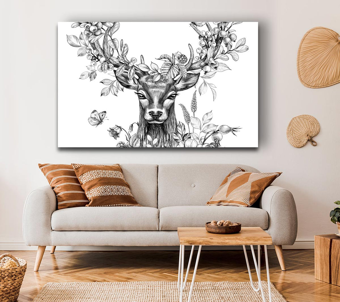 Picture of The Floral Deer Canvas Print Wall Art