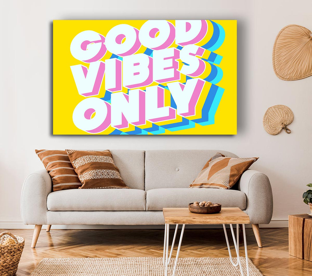 Picture of Good Vibes Only Bold Canvas Print Wall Art