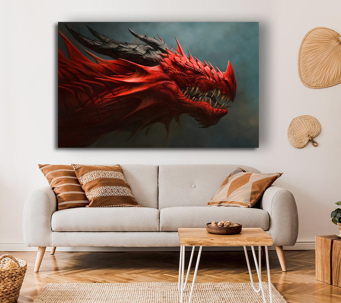 Picture of Red Nasty Dragon Canvas Print Wall Art