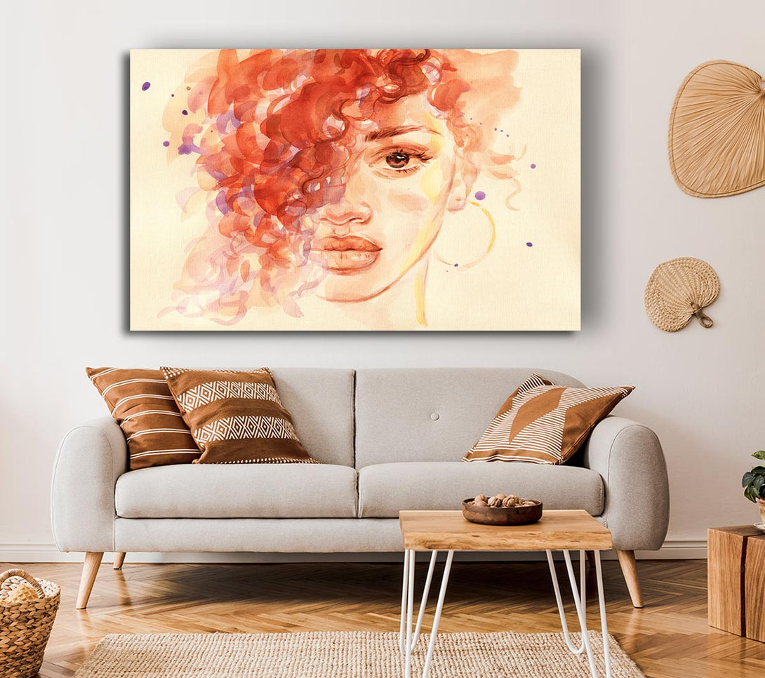 Picture of The Face Of Watercolour Canvas Print Wall Art