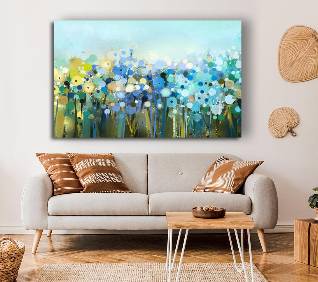 Picture of The Turquoise Wonder Flowers Canvas Print Wall Art