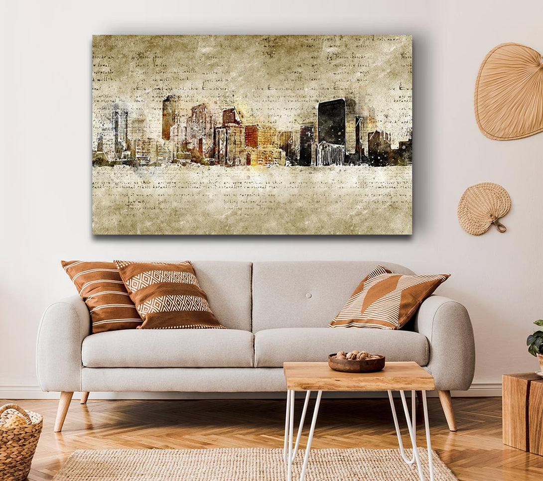 Picture of Manuscript Brooklyn Canvas Print Wall Art