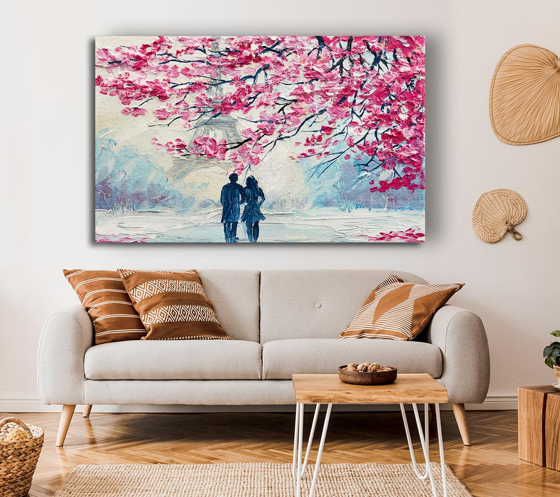 Picture of Walk Through Paris Blossom Canvas Print Wall Art