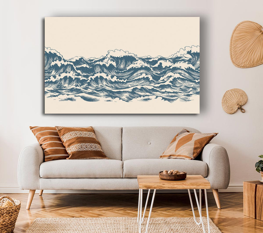 Picture of Rippled Ocean Crash Canvas Print Wall Art