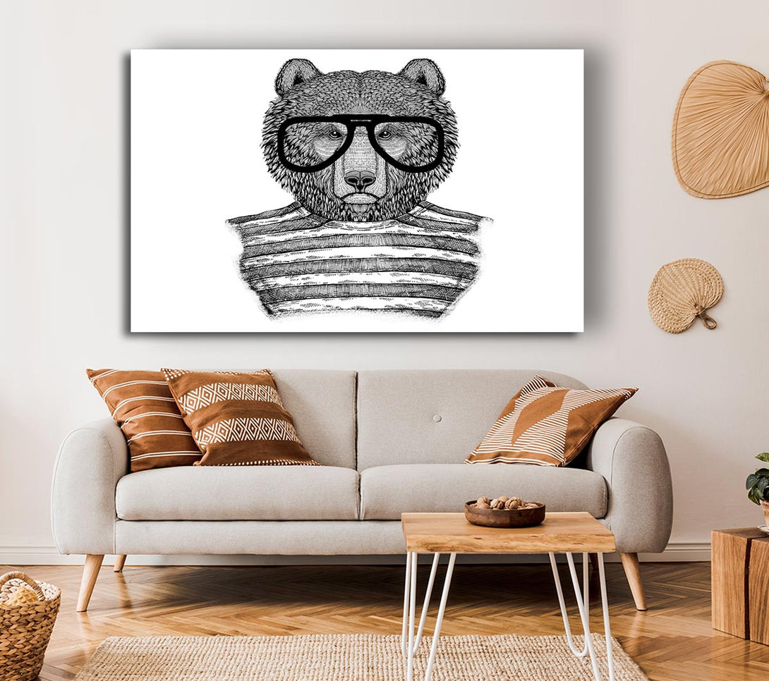 Picture of The Bear With Glasses Canvas Print Wall Art