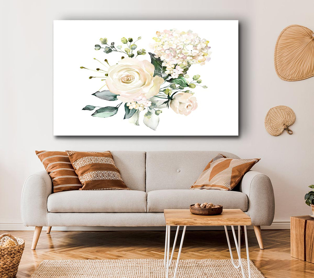 Picture of Light Pink Roses Display Canvas Print Wall Art