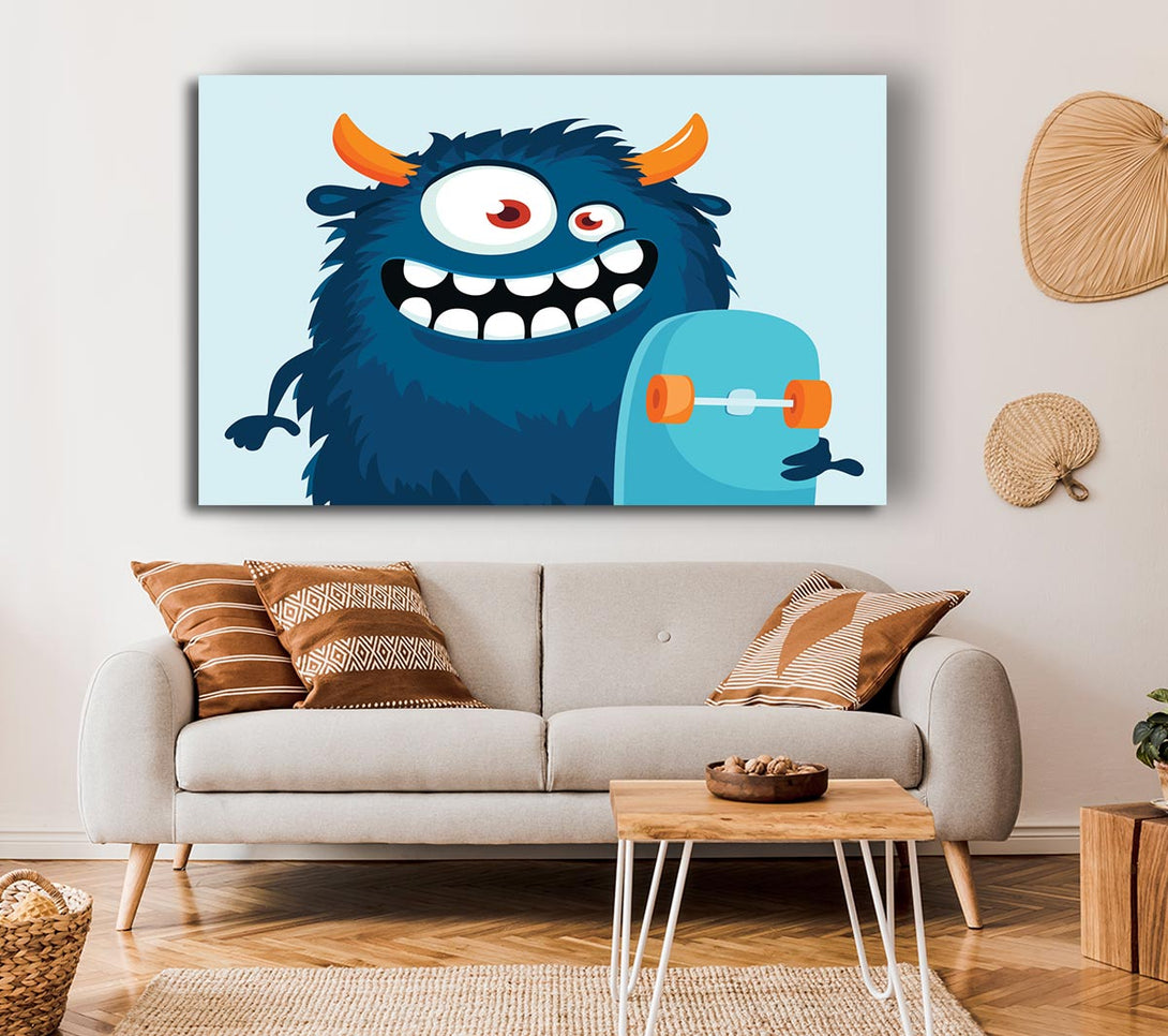 Picture of Monster Skateboarder Canvas Print Wall Art