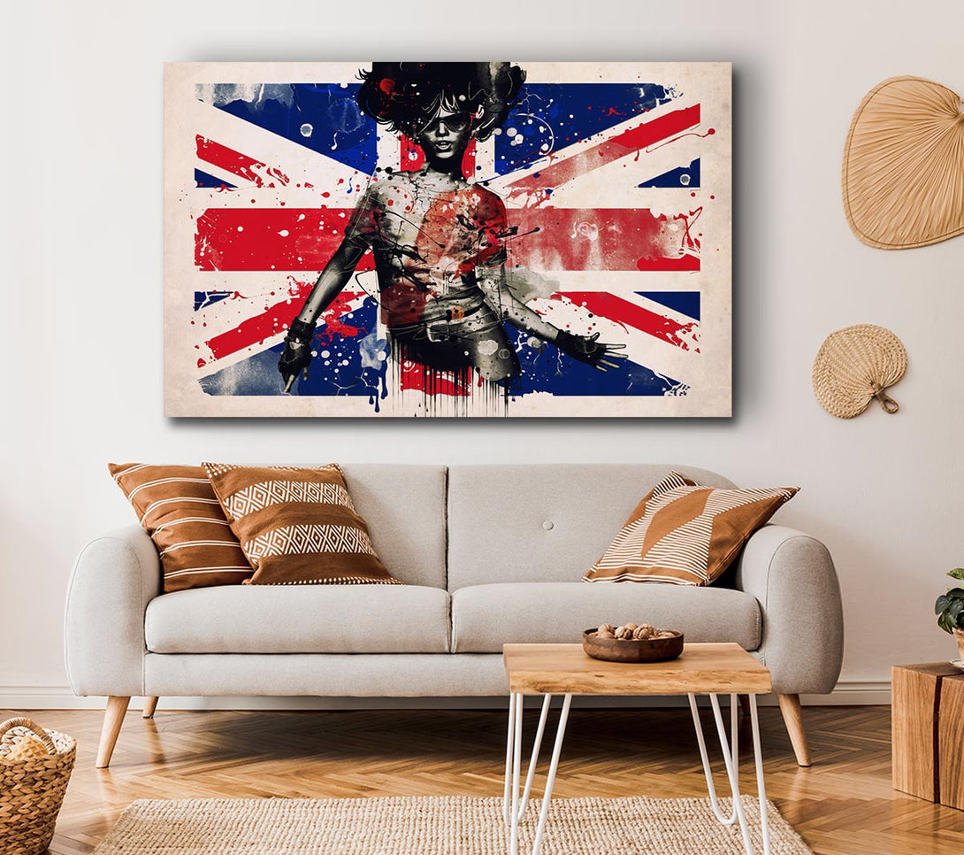 Picture of Union Jack Woman Canvas Print Wall Art