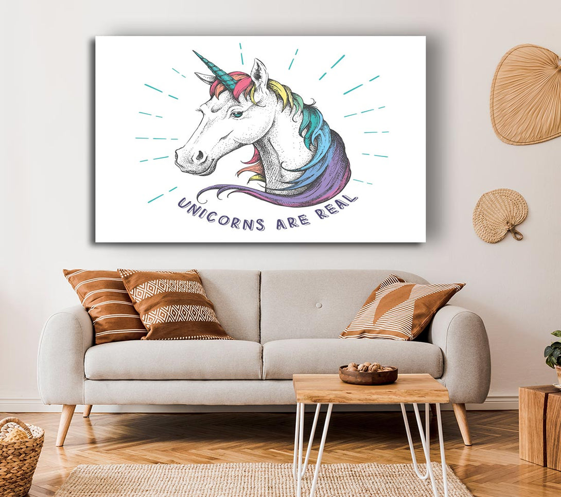 Picture of Unicorns Are Real Canvas Print Wall Art