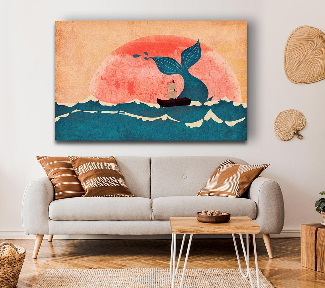 Picture of Sailing By The Whale Canvas Print Wall Art