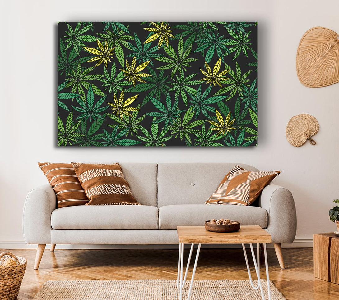 Picture of Cannabis Leaves Canvas Print Wall Art