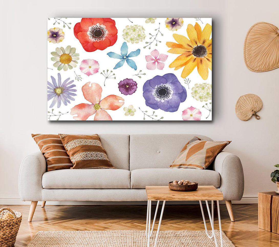 Picture of Aerial View Flowers Canvas Print Wall Art