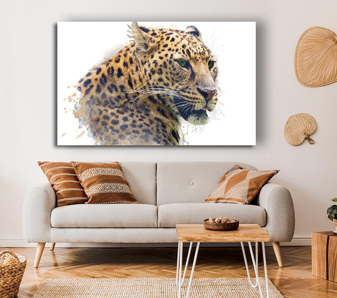 Picture of Watercolor Splash Leopard Canvas Print Wall Art