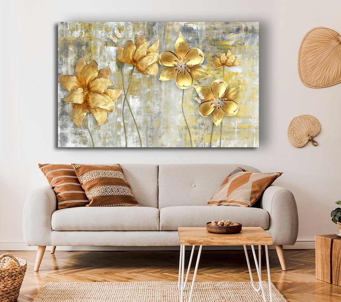 Picture of Yellow Flowers Beauty Canvas Print Wall Art