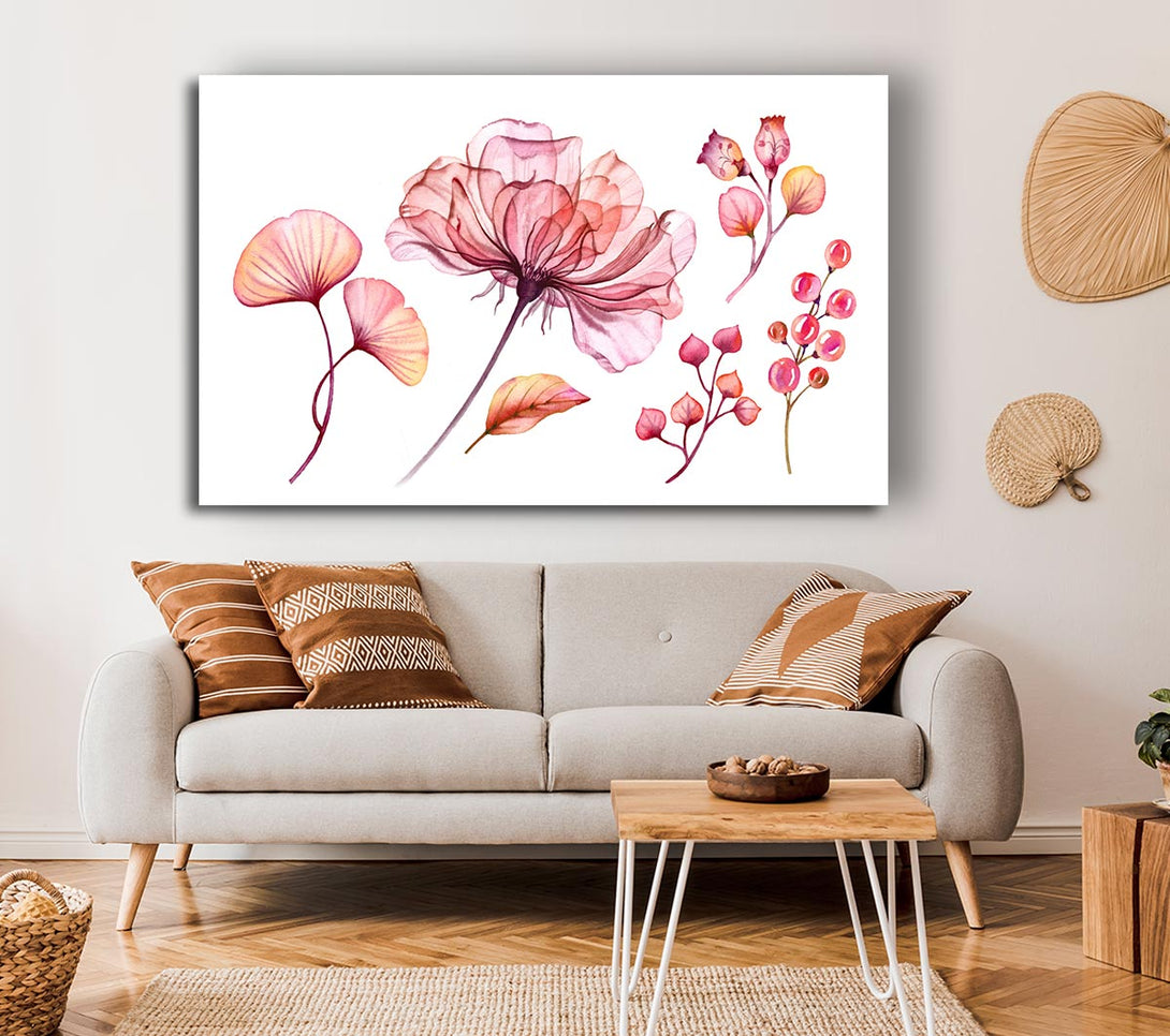 Picture of Pink Flower Madness Canvas Print Wall Art