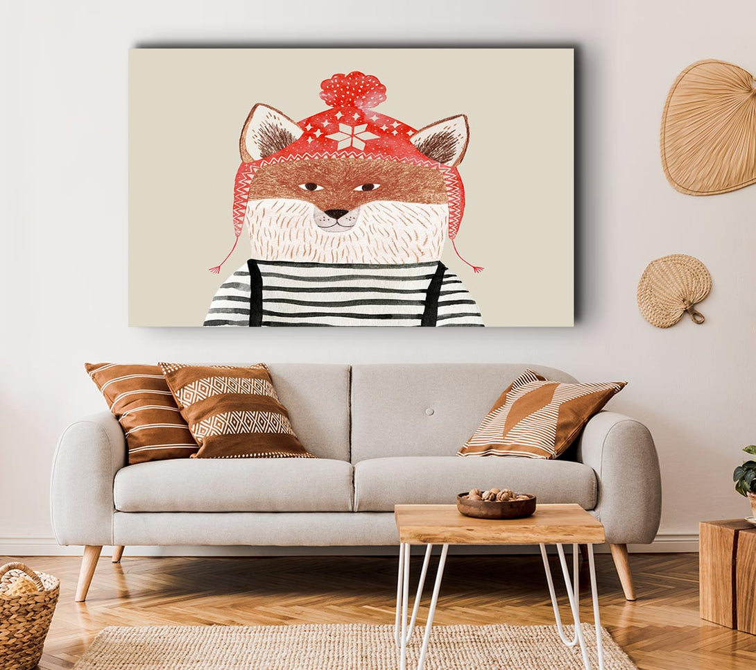 Picture of The Fox In A Hat Canvas Print Wall Art