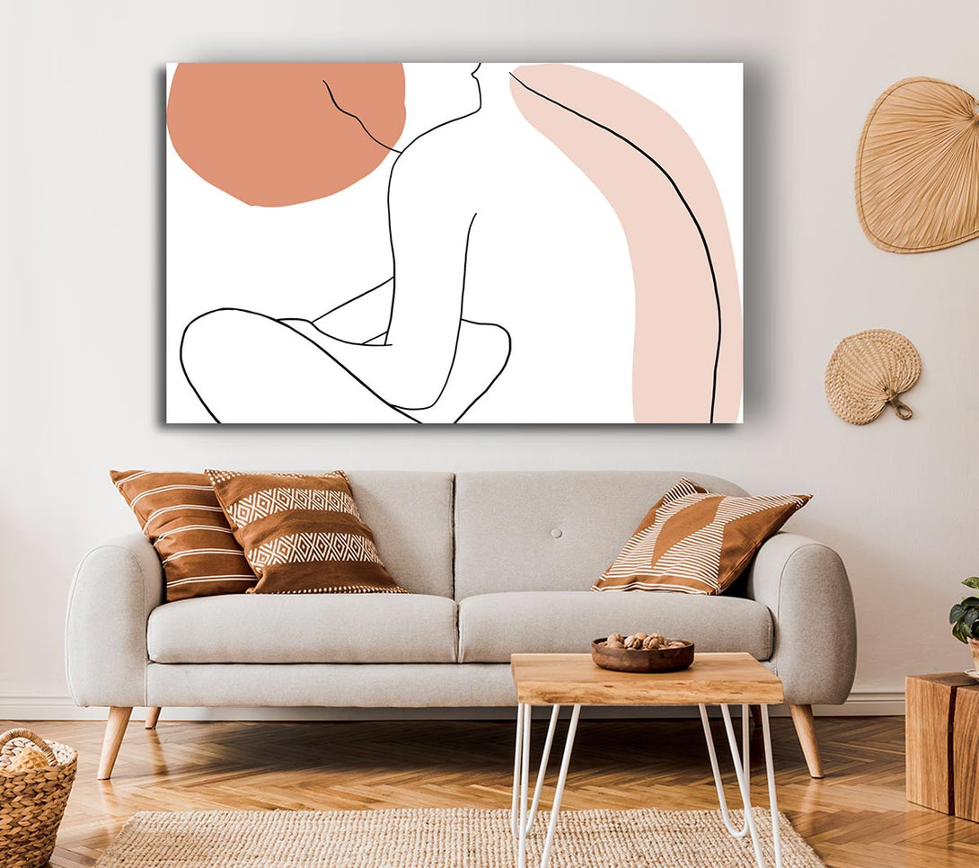 Picture of The Sitting Woman Line Drawing Canvas Print Wall Art