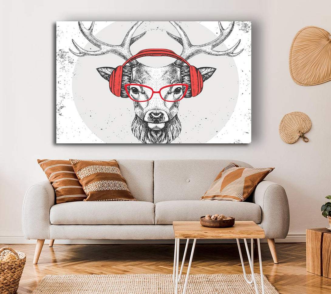 Picture of The Stag Headphones Canvas Print Wall Art