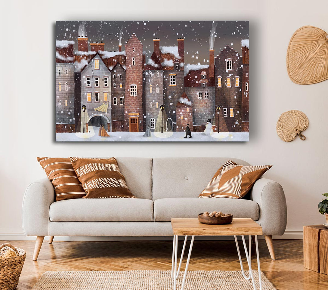 Picture of The Snowy Streets Canvas Print Wall Art