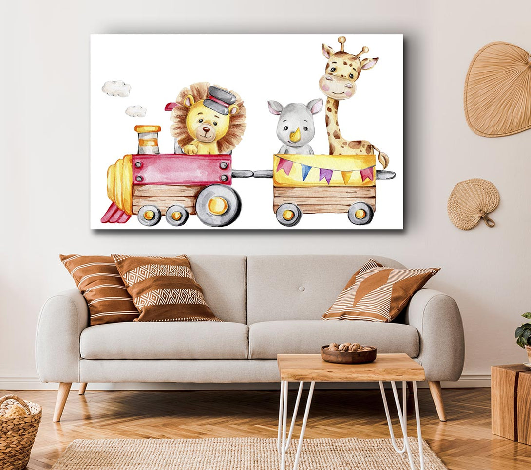 Picture of The Animal Train Canvas Print Wall Art