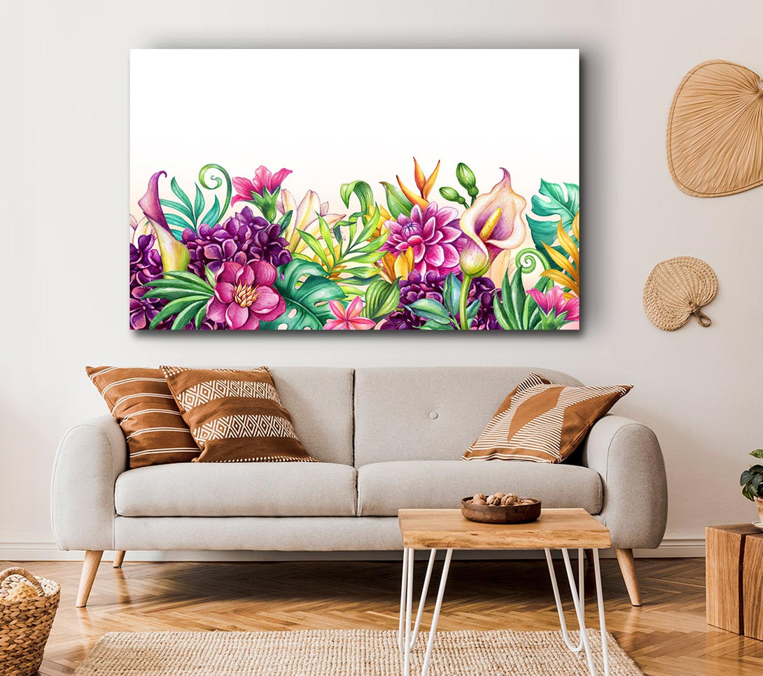 Picture of Tropical Flowers Canvas Print Wall Art