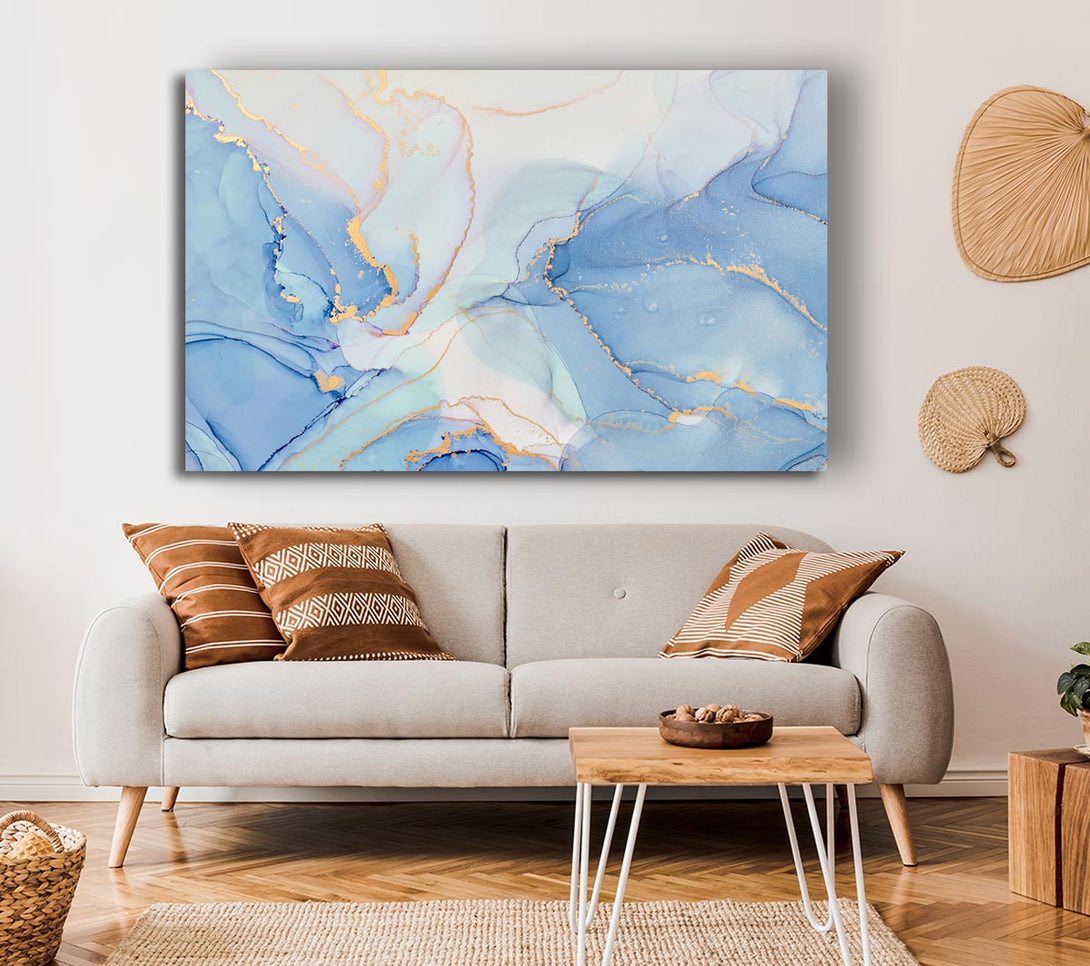 Picture of The Light Blue Flow Glitter Canvas Print Wall Art