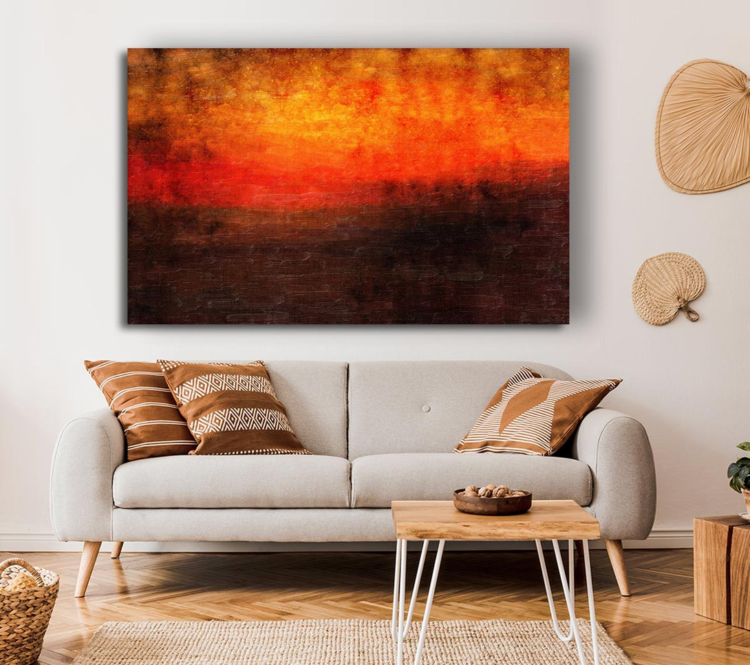 Picture of Orange Burns Black To Red Canvas Print Wall Art