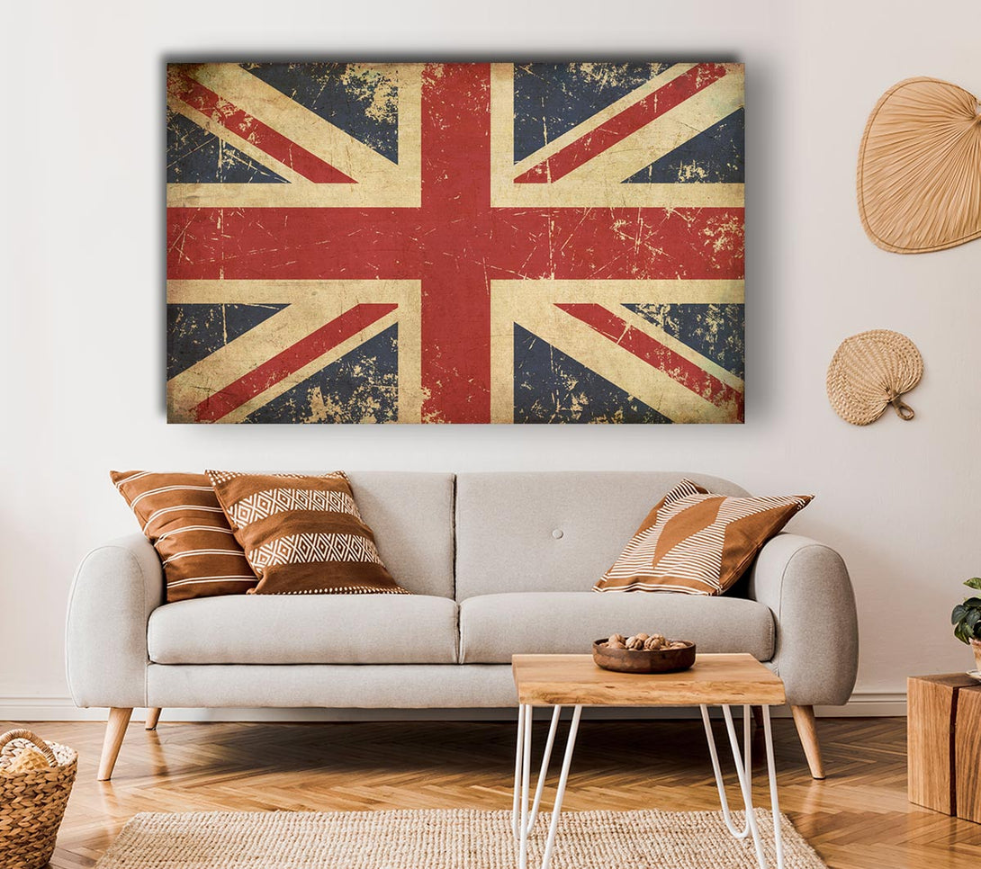 Picture of Grunge Union Jack Erosion Canvas Print Wall Art