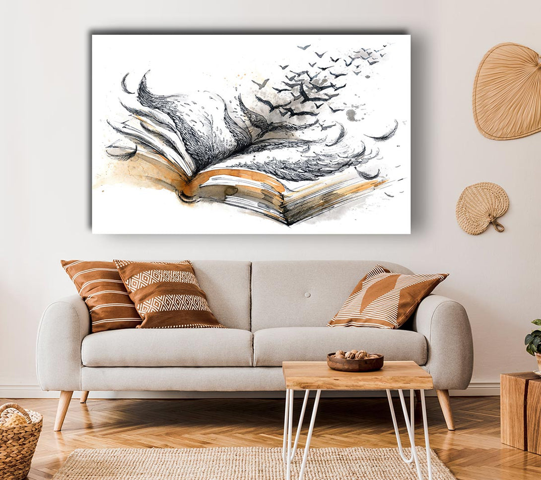 Picture of The Book Of Birds Canvas Print Wall Art