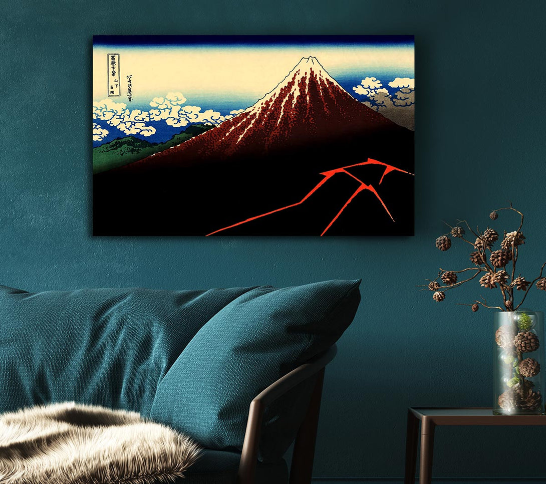 Picture of Hokusai Lightning Below The Summit Canvas Print Wall Art