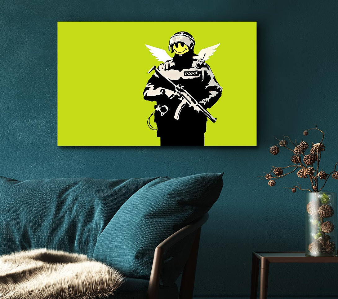 Picture of Angel Copper Lime Green Canvas Print Wall Art