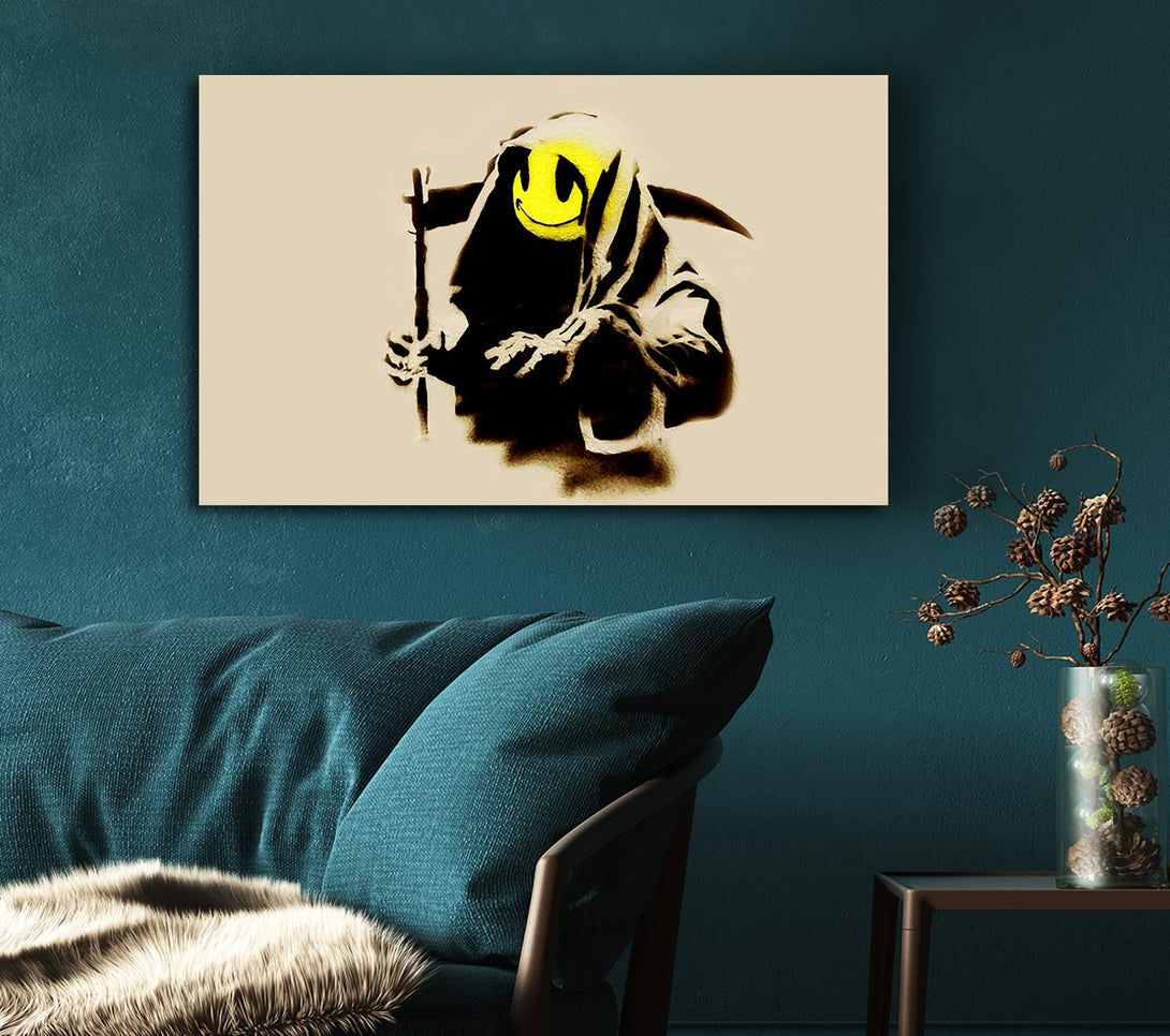 Picture of Grim Reaper Beige Canvas Print Wall Art