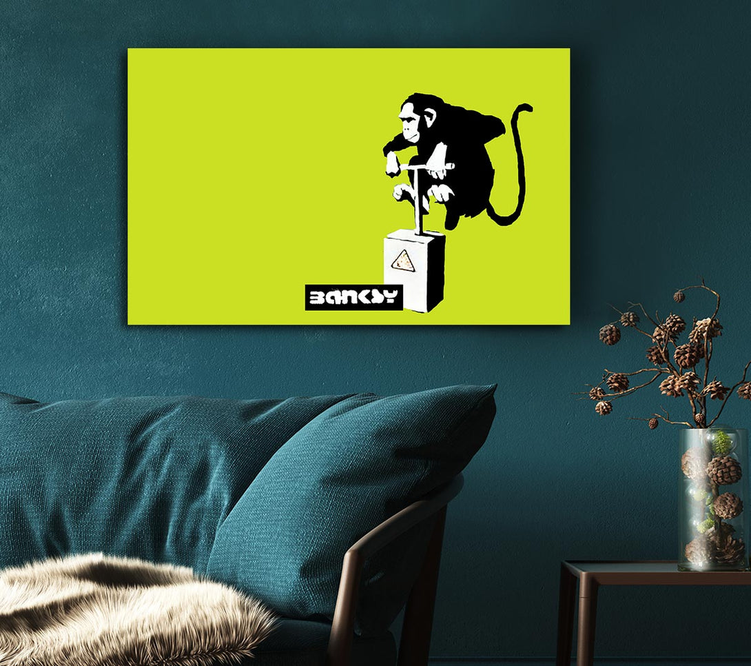 Picture of Monkey Detonator Lime Canvas Print Wall Art