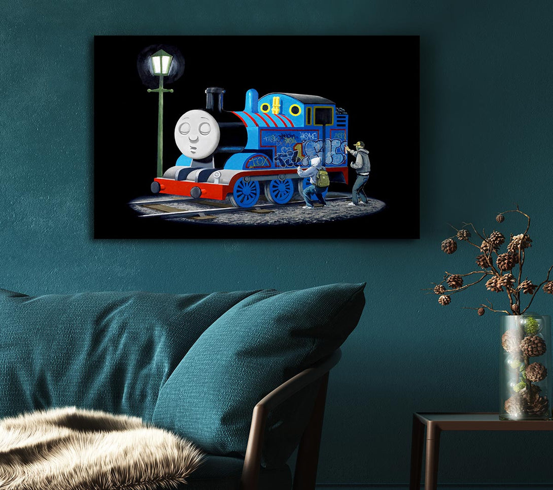 Picture of Thomas The Tank Graffiti Canvas Print Wall Art