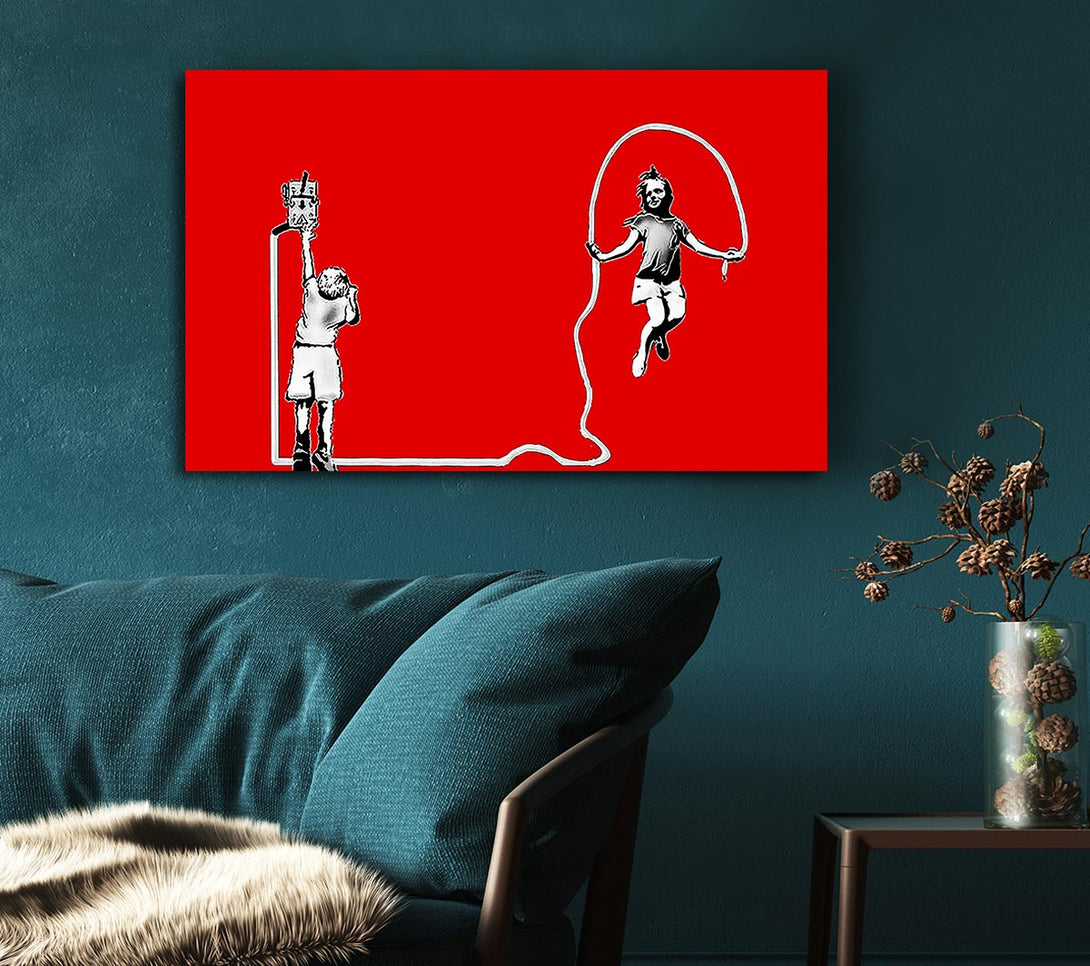 Picture of Electric Skipping Rope Red Canvas Print Wall Art