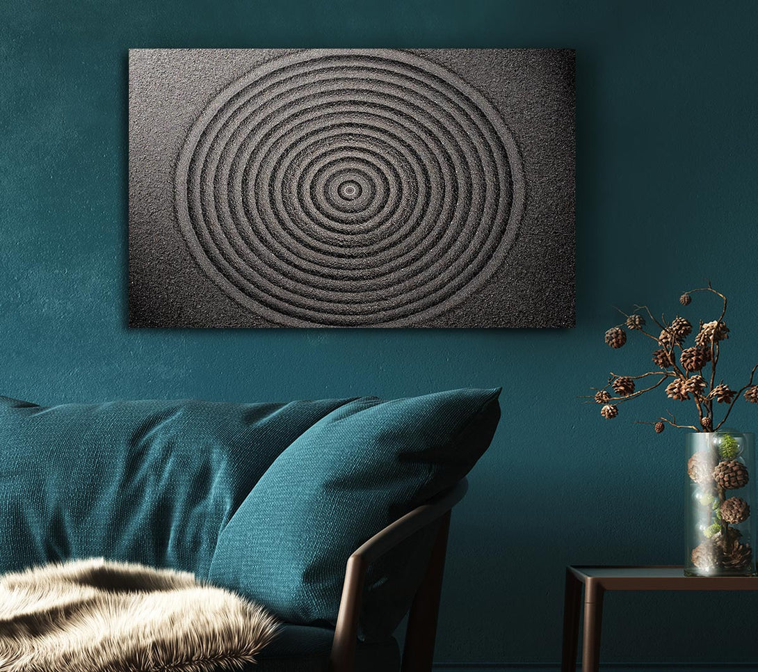 Picture of Perfect Circular Sand Formation zen Canvas Print Wall Art