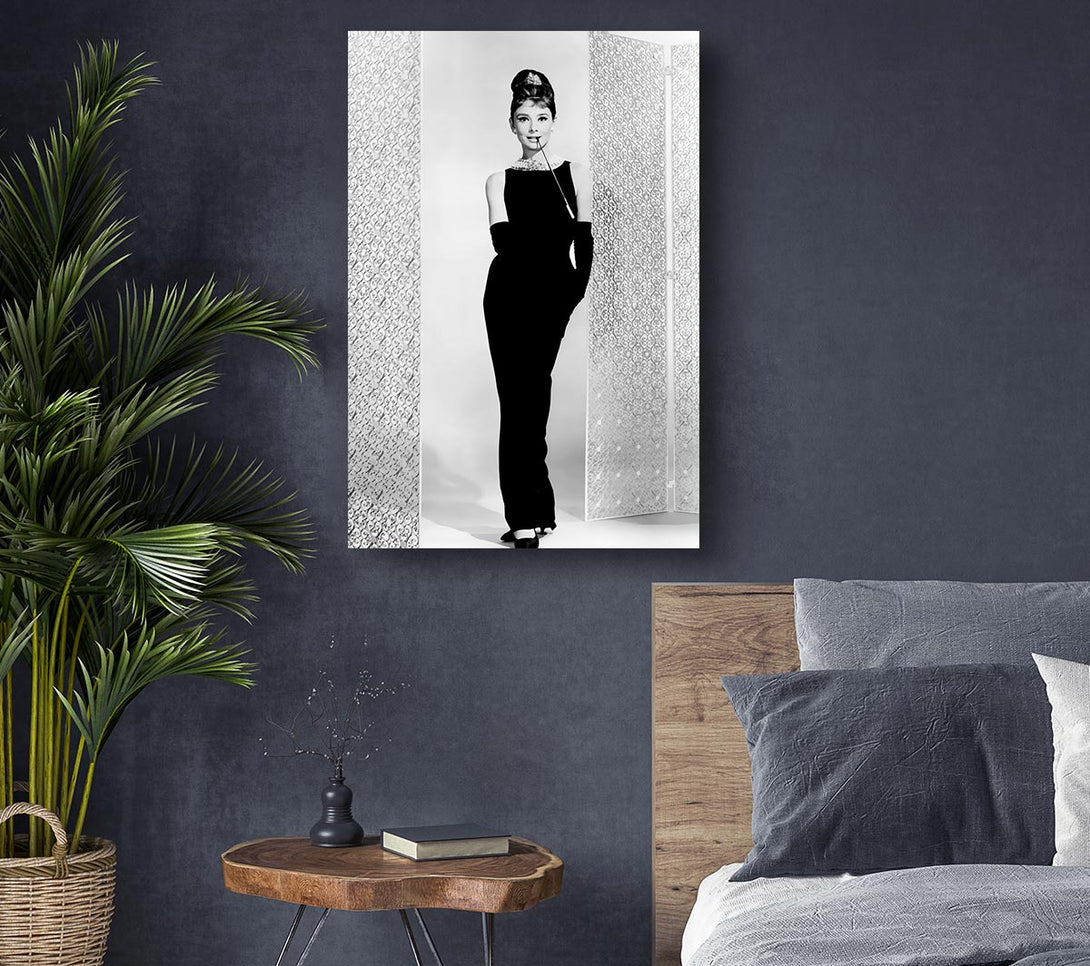 Picture of Audrey Hepburn Black Dress Canvas Print Wall Art