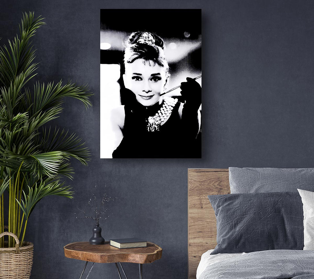 Picture of Audrey Hepburn Breakfast At Tiffanys Canvas Print Wall Art