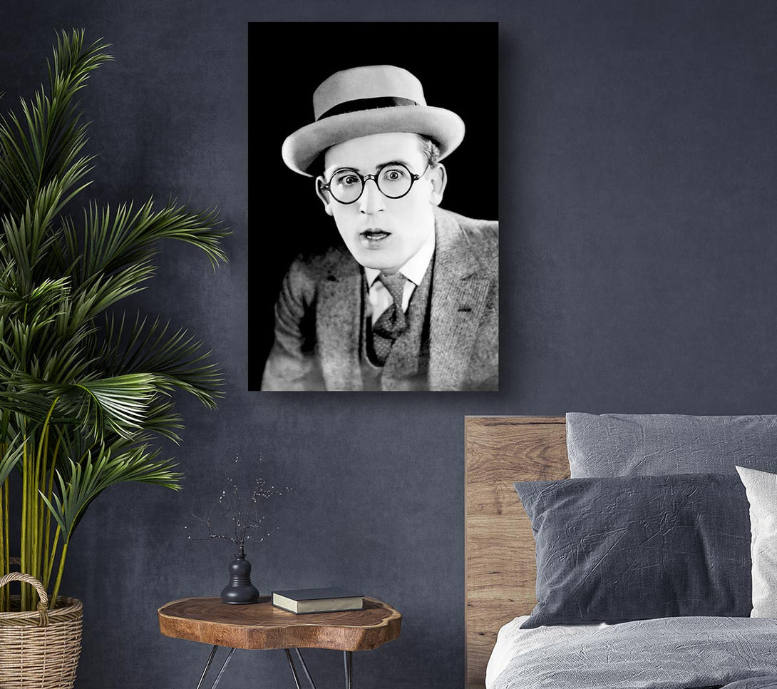 Picture of Harold Lloyd Portrait Canvas Print Wall Art