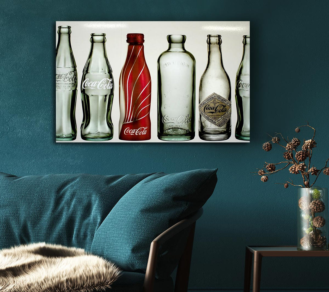 Picture of Old Coca Cola Bottles Canvas Print Wall Art