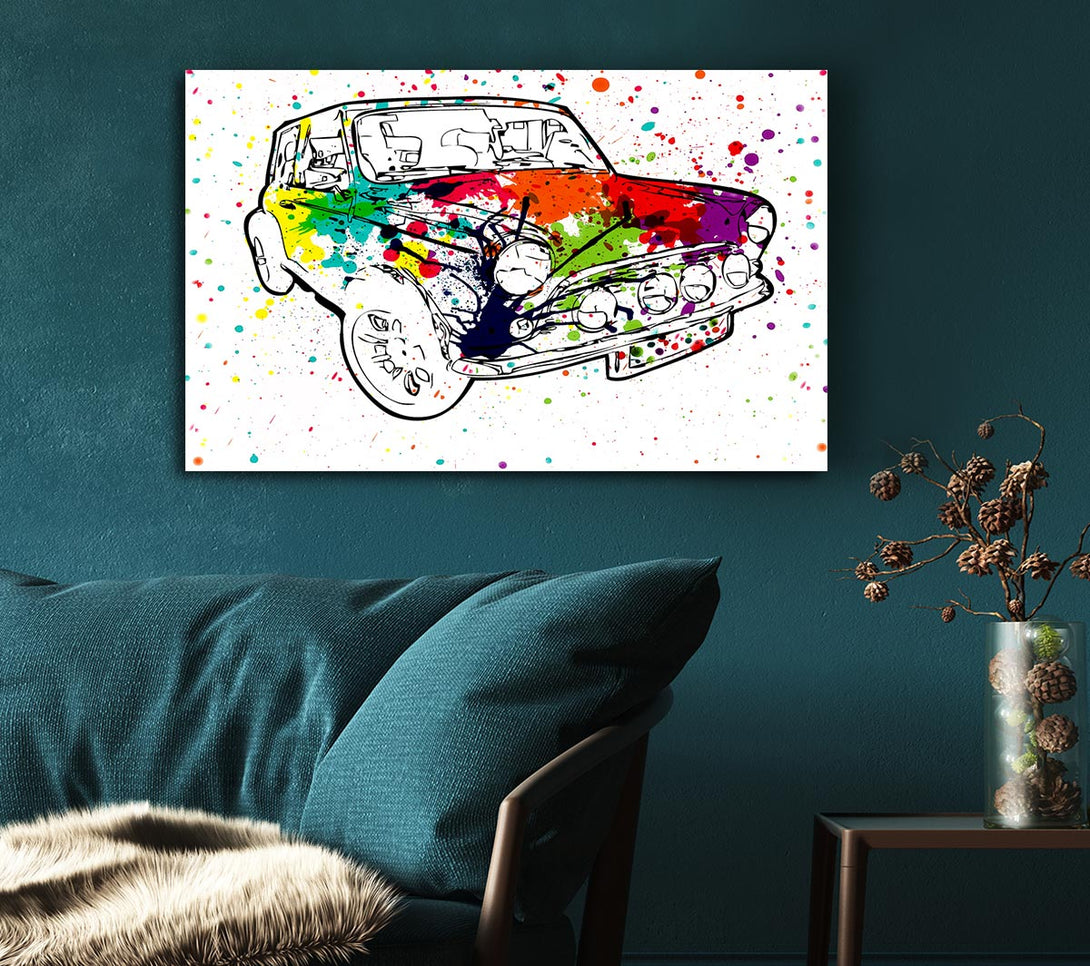 Picture of Mini Rainbow Paint Splat Canvas Print Wall Art