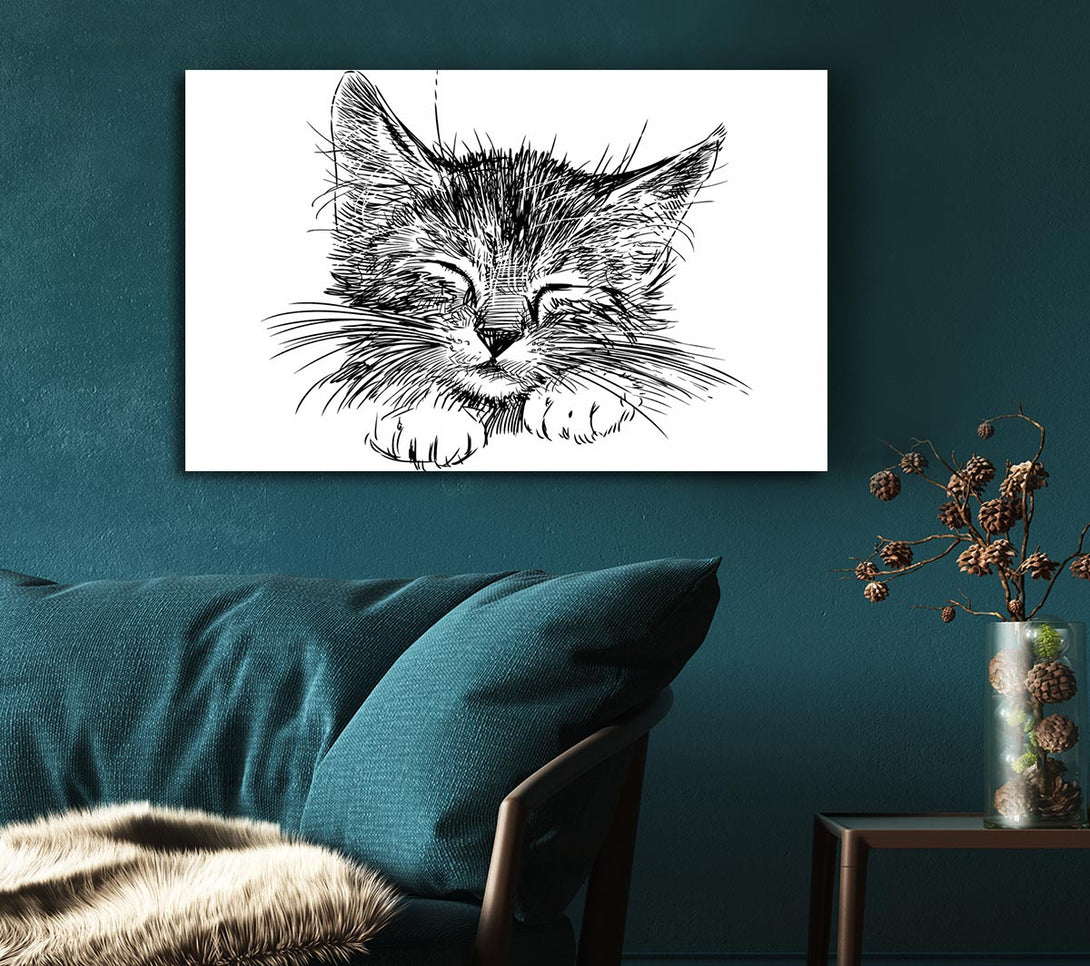 Picture of Cute Kitten Face Canvas Print Wall Art