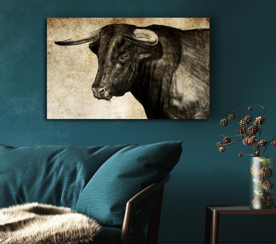 Picture of Bull Horns Canvas Print Wall Art