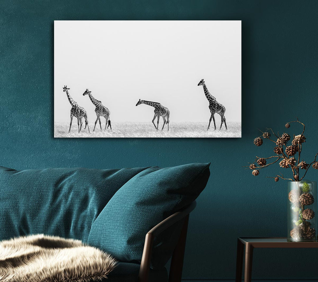 Picture of Giraffe Safari LineUp Canvas Print Wall Art