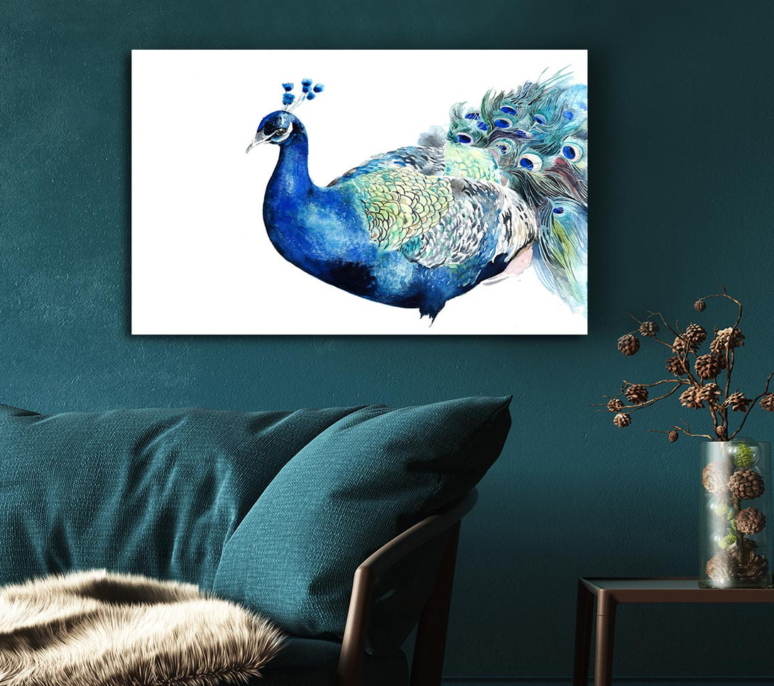 Picture of Peacock Blues Canvas Print Wall Art