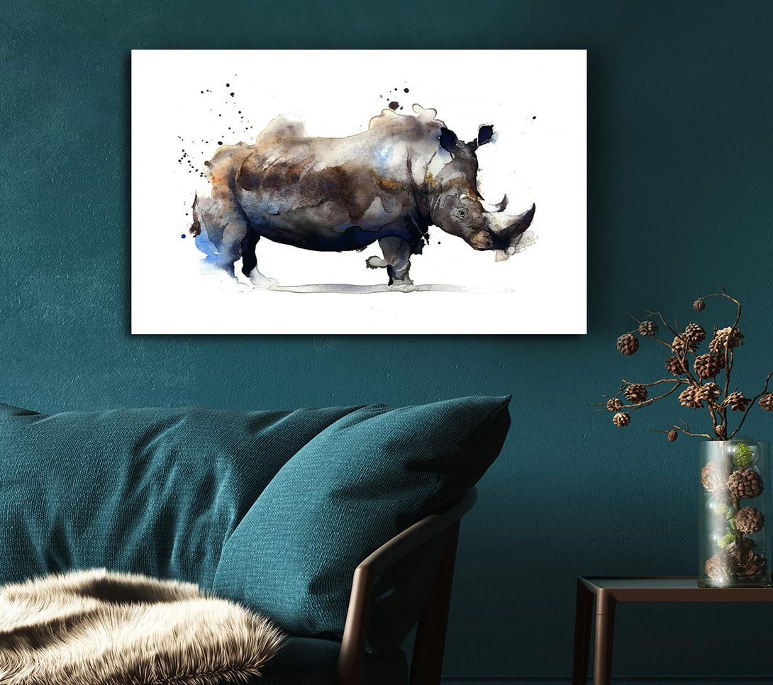 Picture of Rhino Charge Canvas Print Wall Art